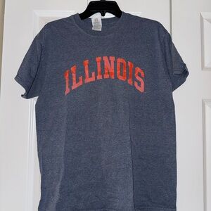 Gildan Ultra Cotton Gray T-Shirt with Orange Print